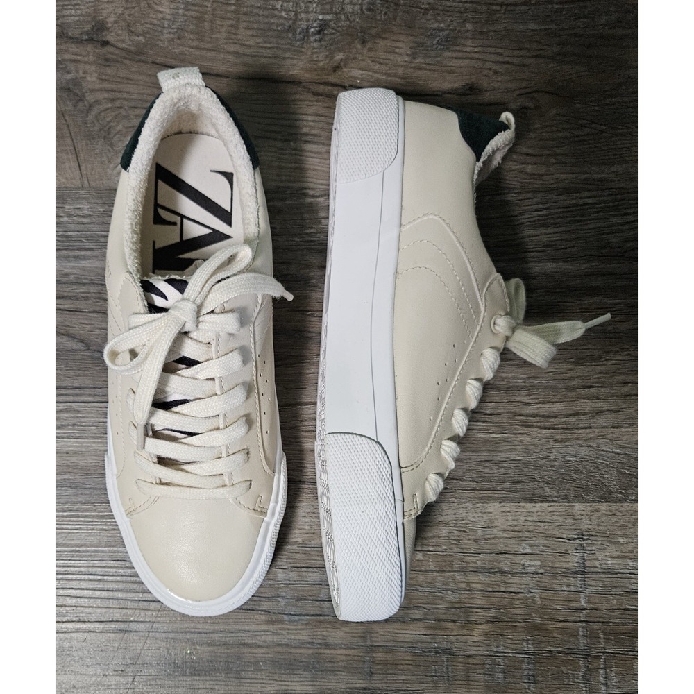 Zara's Cream & Zebra Print Sneakers
